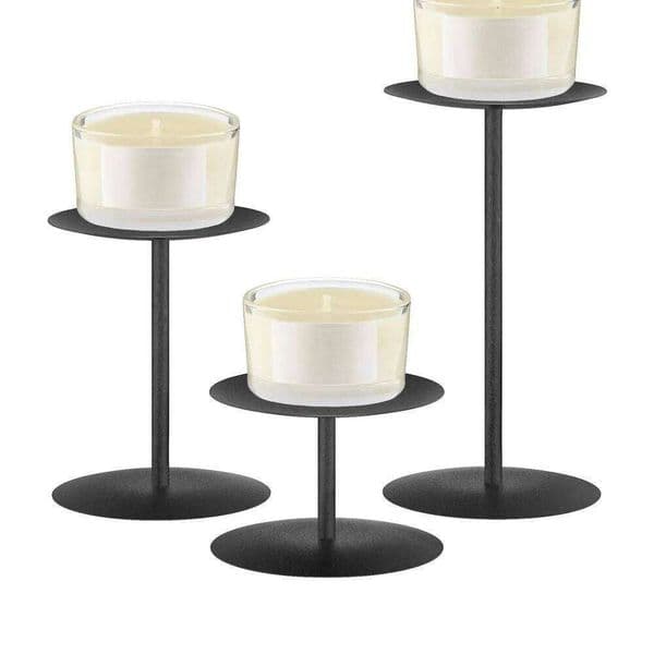 3Pcs Metal Pillar Wedding Holders Black Iron Candlestick Candle Stand Table Decor XJ260305