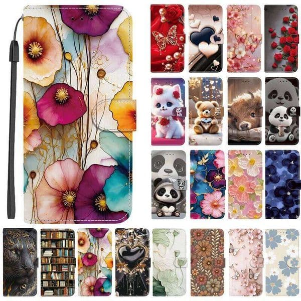 Elegant Colored Flower Wallet Phone Case For 15C Note 15 Pro+ Plus 5G 15 4G Flip Leather Cover Cute Pattern H260305