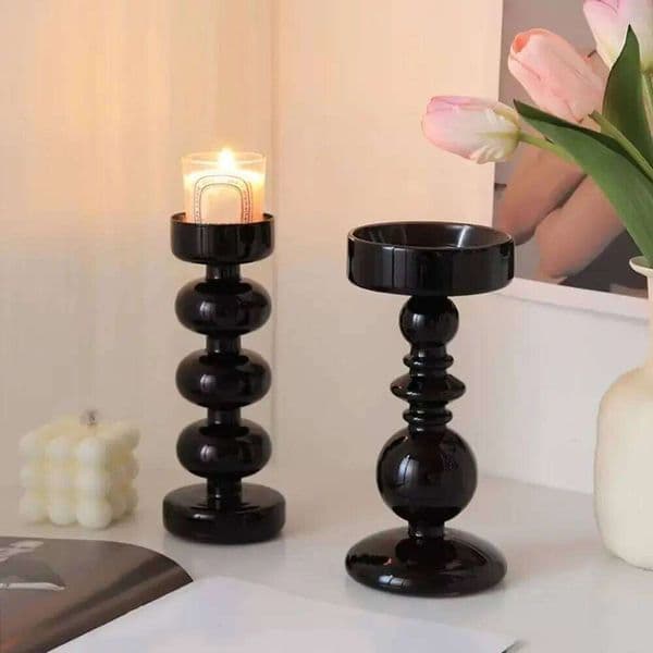 Simple European Style Glass Candle Holders Elegant Unique Tea Light Rack Romantic Retro Minimalist Candlestick Living Room XJ260305