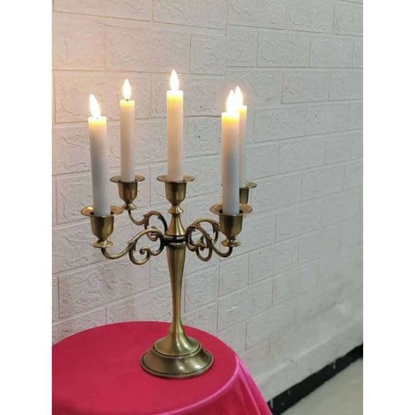 Hot Silver/Gold/Bronze/Black 5-Arms Metal Pillar Candle Holders Candlestick Wedding Decoration Stand Home Decor Candelabra XJ260305