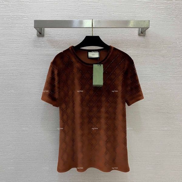 Top Crew neck women top Summer lady short-sleeve women designer clothes Printed pullover short sleeved shirt A681X14N053