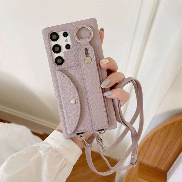 Wrist Strap Crossbody Case for Galaxy S24 FE S23 S22 S21 Plus S25 Ultra A56 A36 A26 A16 A55 A24 A54 Card Holder Wallet H260305