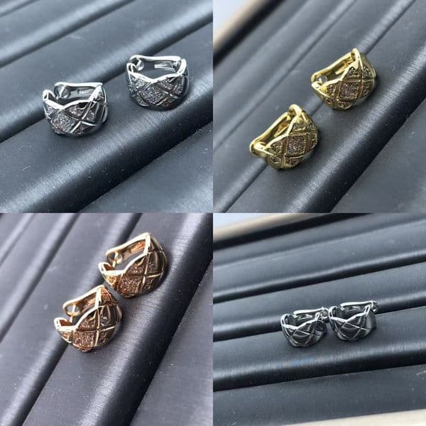 cc earings designer chaneile earrings luxury jewelry Diamond-studded pattern earrings for women fashionable X-pattern earrings EV8F