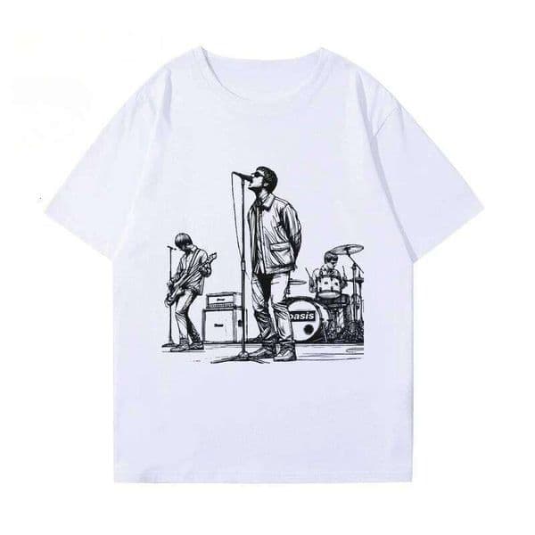 Oasi Band Album T-Shirtand Women's Summer American Vintage British Rock Graffiti Short Sleeve Clothes Casual Top Popular H260305