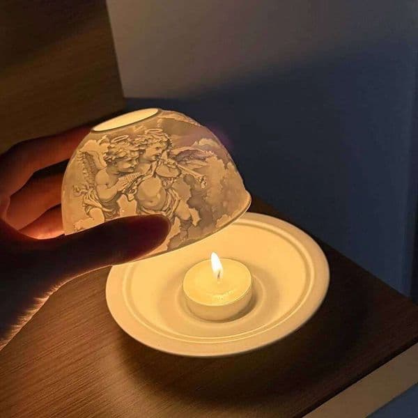 New Christmas Religion Jesus Angel Porcelain Candle Holder Lantern Luxury Vintage Decorations Home Candelabra Centerpieces Gifts XJ260305
