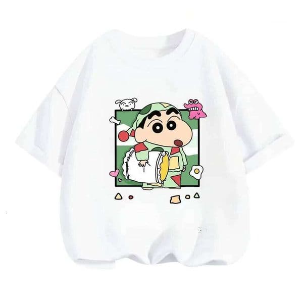 MINISO Summer Crayon Shin-chan Women's Fashion Casual Short-Sleeve T-shirt Adult Clothing Oversized Harajuku T-Shirt Top H260306