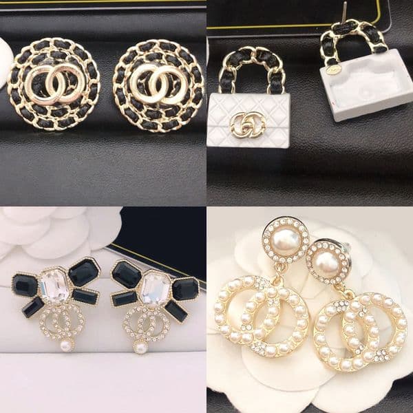 925 Stainle Geometry Simple Silver Steel Cro Stud Round Pattern Crytal Rhinetone Pearl Earring Charm Women Wedding Party Jewerlry Chritma thumbnail 2