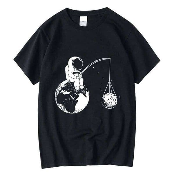 Summer Casual High Quality T-shirt 100%cotton Loose Funny Design Astronaut Printing for Men Top Cool Tshirt Male Tee Shirts L260306