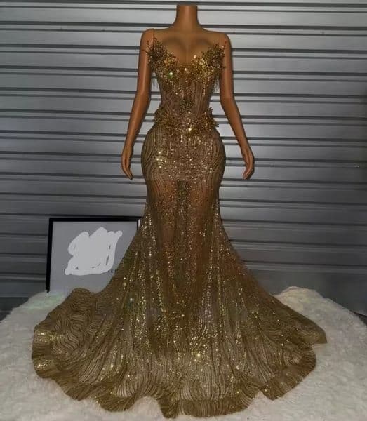 Gold Corset Prom Dresses 2026 Luxury Strapless Mermaid Party Gowns vestidos de Gala Black Girls Evening Dress Customized