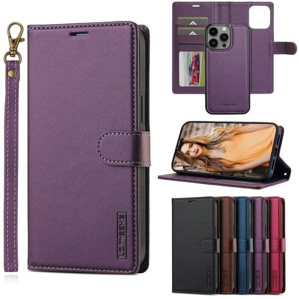 2 in 1 Removable Cards Solt Flip Leather Wallet Case For iPhone 15 Pro Max 14 Plus 16 13 12 11 SE 2022 XR XS Magnetic Bag Cover H260305