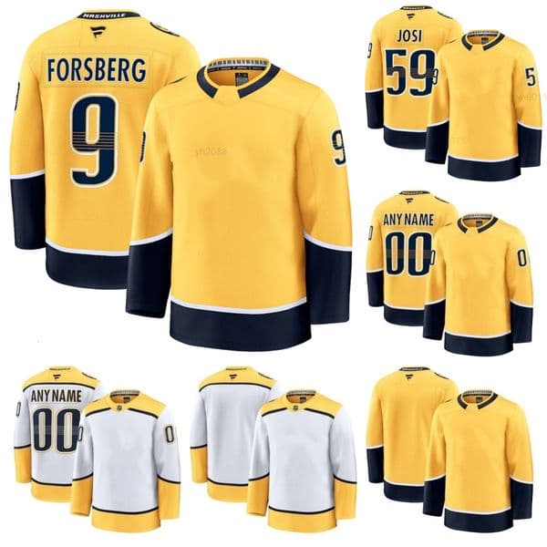 Erik Haula Predators Jersey Hockey Jonathan Marchessault Roman Josi Filip Forsberg Ryan O'Reilly Adam Wilsby Luke Evangelista Michael Bunting Ozzy Wiesblatt