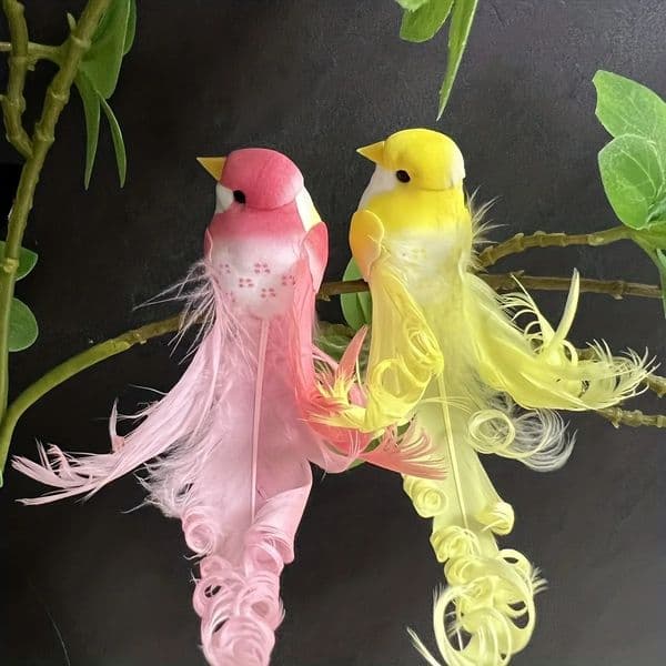 6pcs Artificial Bird Feather Bird Long Tail Bird Decoration Simulation Craft Summer Modern Jungle Garden Home Decor 260305
