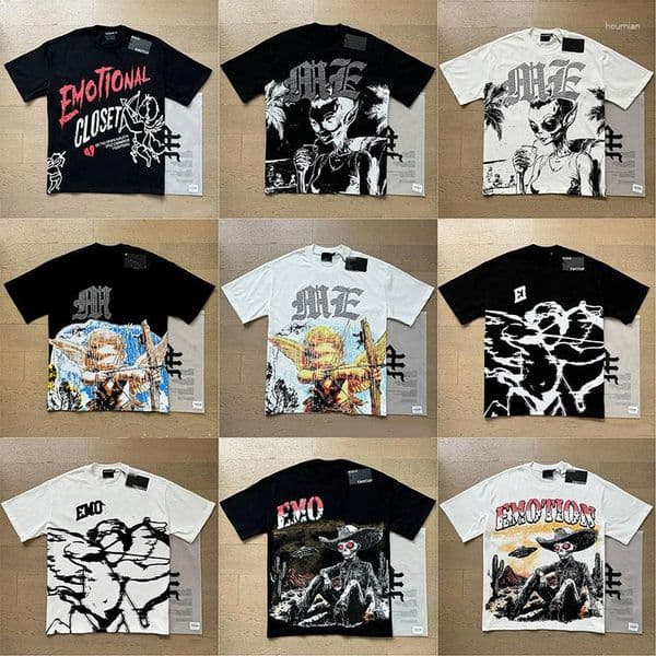 Men's T Shirts Designer Tshirts Emo Shirt Mens T-shirt Breathable Summer Sprortswear Round Neck High Quality Streetwear Tops Size S-XL
