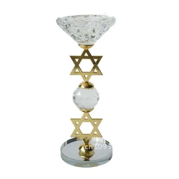 Classic Crystal Alloy Star High and Low Candlestick Ornaments XJ260305