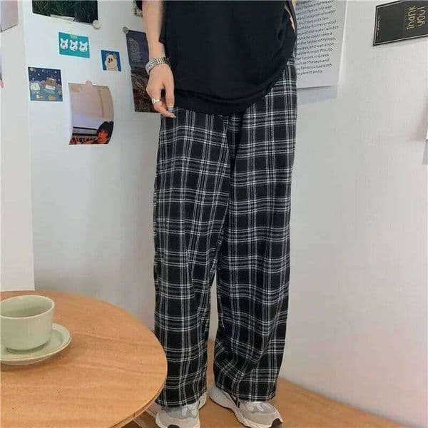Summer/Winter Plaid Men S-3XL Casual Straight Trousers for Male/Female Harajuku Hip-hop Pants