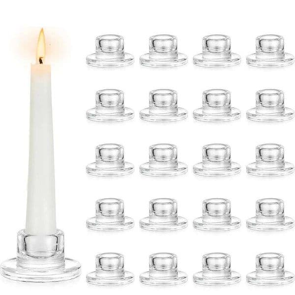 Candlestick Holders Clear Short Tapered Candle Holder for Table Centerpiece Wedding Party Advent Christmas Home Decorations XJ260305