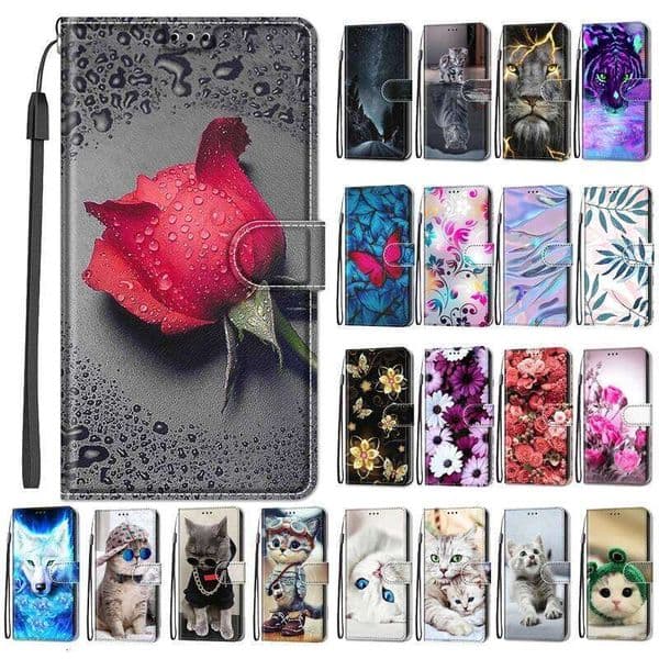 Flower Pattern Flip Case For P30 P20 P10 P8 Lite 2017 P10Lite P30Lite Wallet Leather Phone Cases Stand Book Cover Bags H260305