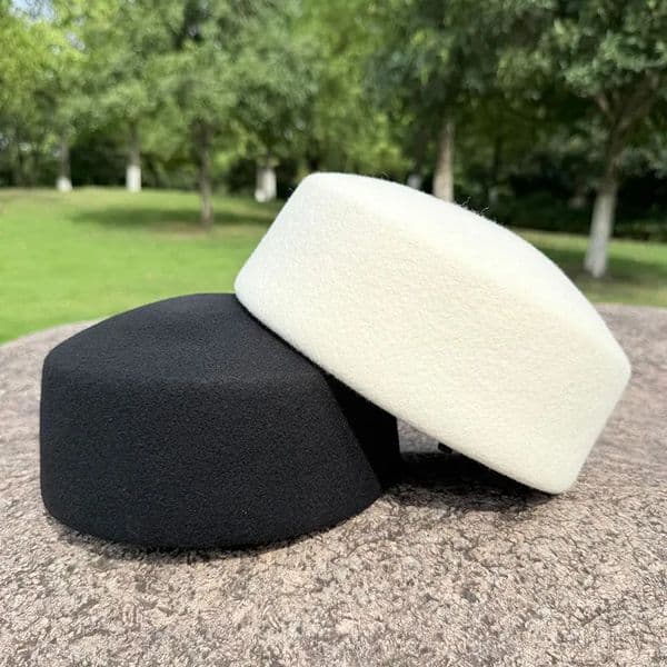 Classic Ladies Winter Black White Wool With Lining Beret Hat Warmer Cap Women Fedora Hat Fascinator Wedding Dinner Nice Felt Hat 260305