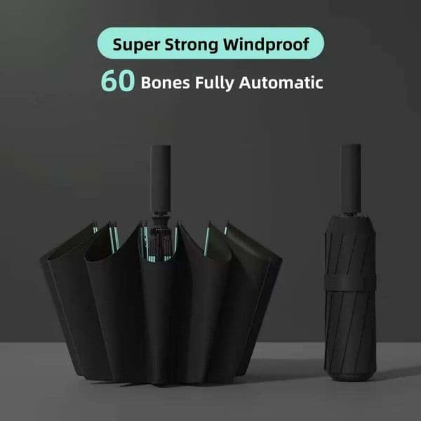 60 Bones Super Strong Windproof Automatic Folding Umbrella Reinforced Large UV Sunproof Sunny and Rainy Umbrellas Travel Outside 26Y0304