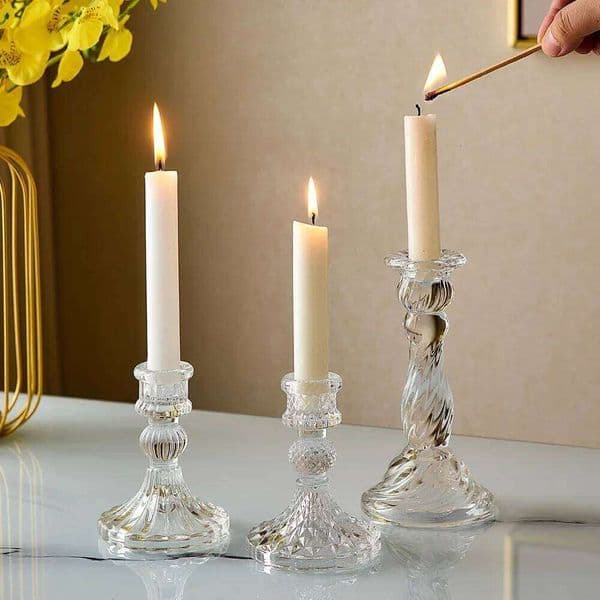 Novelty Glass Holder Nordic Decor Candlestick Romantic Candle Stand Desk Accessories Wedding Centerpieces Ornament Gifts XJ260305
