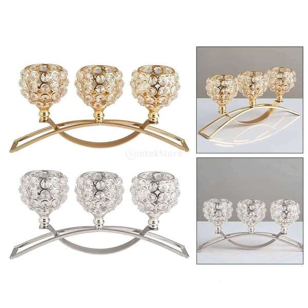 3 Arms Candelabras Crystal Candlelight Arch Bridge Goblet Candle Bowl Tealight Candlestick Holder Homedecor XJ260305