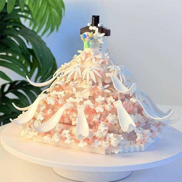 Romantic Princess Black and White Wedding Decoration Assembled Building Block Toy Girls Valentine's Day New Year's Gift Z260305