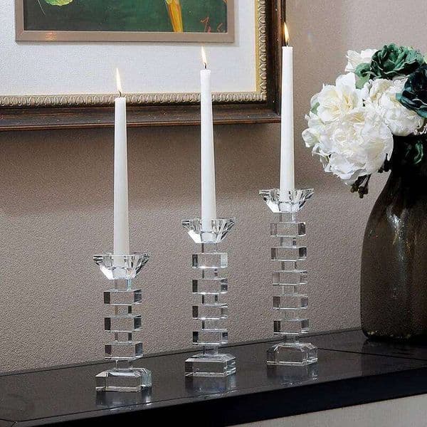 Nordic Crystal Glass Candle Holder, Single Head, Dual Purpose, Wedding Decor, Candelabra, Coffee Table, Centerpieces, Home Decor XJ260305