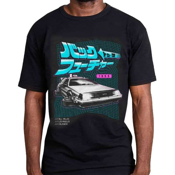 DeLorean & Japanese Logo Back To The Future Vintage Sic Fi Gift t shirt 80s movies Time Machine Graphic Clothes All size Tops L260306