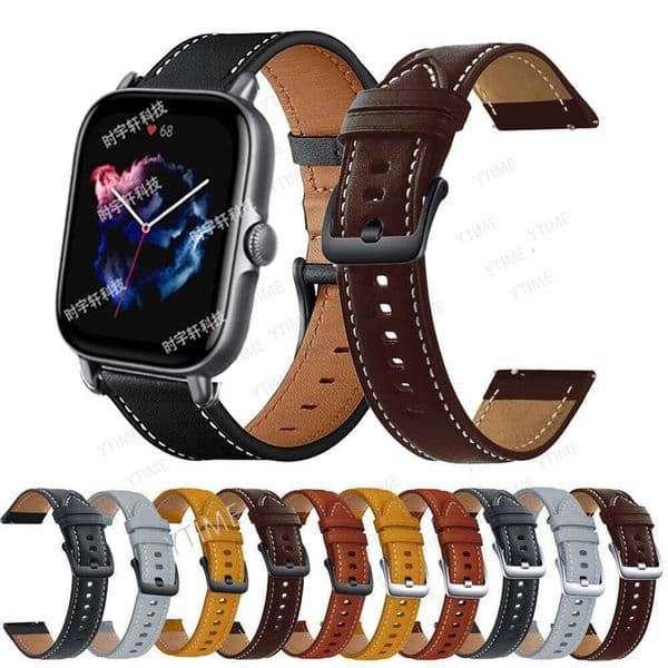 20mm Strap Active/GTS 4 Mini/GTS 3/GTS 2/GTS 2E Leather Band Bracelet For Amazfit GTR 42mm/Mini Watchband Wristband H260305