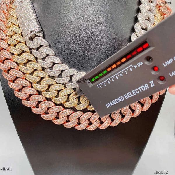 pendant pass dia tester cuban Link necklace For Custom Pendant 18mm Hip Hop Men Jewelry Big necklaces VVS moissanite Cuban chain Free Shipping