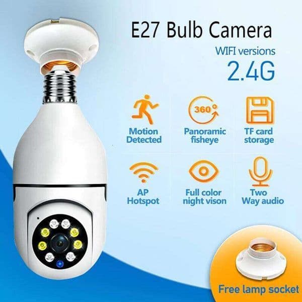 1080P HD E27 Bulb Surveillance Anti-theft Outdoor Indoor Security Monitor Wireless WiFi Camera Night Vision Audio IP Came 26W0306