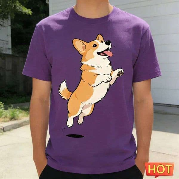 Funny Corgi Graphic Summer T Shirts For Men Fashion Cute Dog 3D Printed Crew Neck T-shirts Loose Streetwear Short Sleeve Tees Q260306