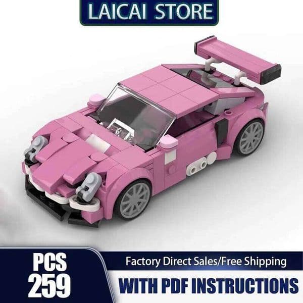 Moc Building Blocks 911 'Roxy' Inspired Speed Champions Model Bricks DIY Assembly Super Sports Cars Toys Holiday Gifts Z260306