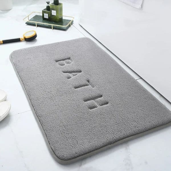 2026 Designer Furry Solid H Color cologne Embroidery Bathroom Thick perfume Absorbent Floor Mat Shower Room Nonslip Foot Dirtresistant Entrance 260306 Free Ship