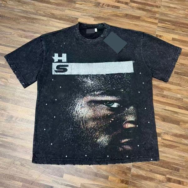 L58 Men's Rhinestone Letter Print T-Shirt Casual Crew Neck Short Sleeve Hip-Hop Style Shirt Streetwear Top