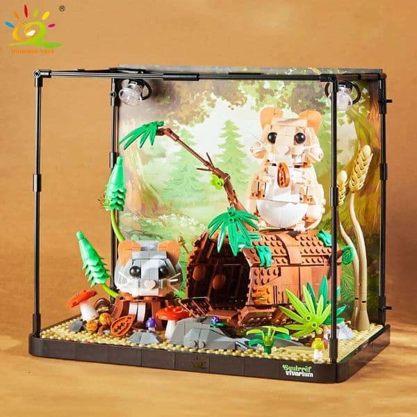 HUIQIBAO MOC Hamster Animal Model Building Block Brick Boy Assembly Construction Toy For Children Kid DIY Game Home Desk Decor Z260305