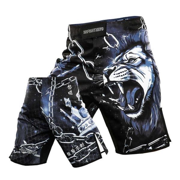 MMA Pants Mens BJJ MMA Fight Shorts Lion Split Side Velcro Wrestling Grappling Jiu Jitsu Sports Shorts for Kickboxing Training X260306