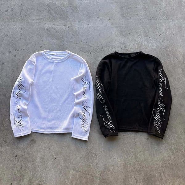 Retro trend personality street English letter printing pattern round neck long sleeve T-shirt 2026 unisex spring and autumn 260302BJ
