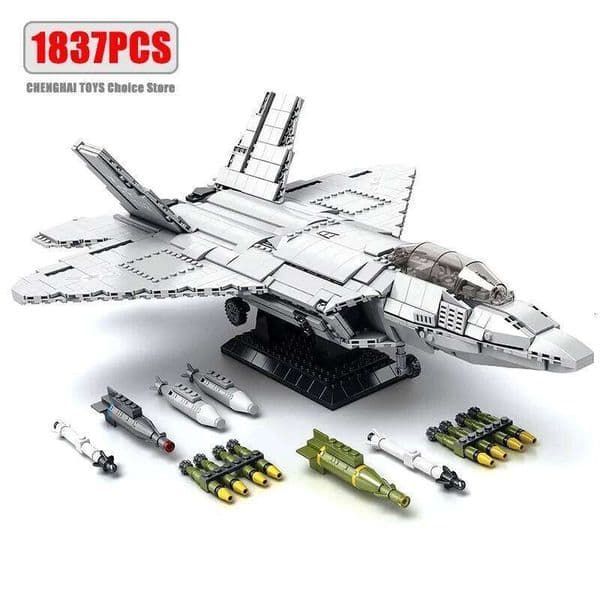 Technical USA F22 Raptor Stealth Strategic Fighter Building Blocks Supersonic Airplane Model Bricks Boy Toys Adult Gifts for Kid Z260305