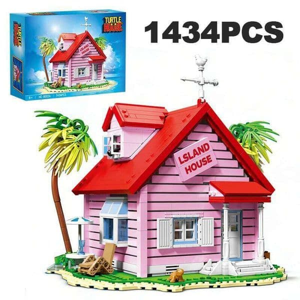 1434PCS Turtle Building Blocks Set Japanese Anime Architecture Kame Immortal House Assemble Bricks Toys Gift for Fans Kids Z260305