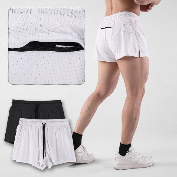 Mens Quickdrying Shorts Sports and Leisure Running Skinfriendly Fitness Breathable Elastic Threepoint Pants 260304