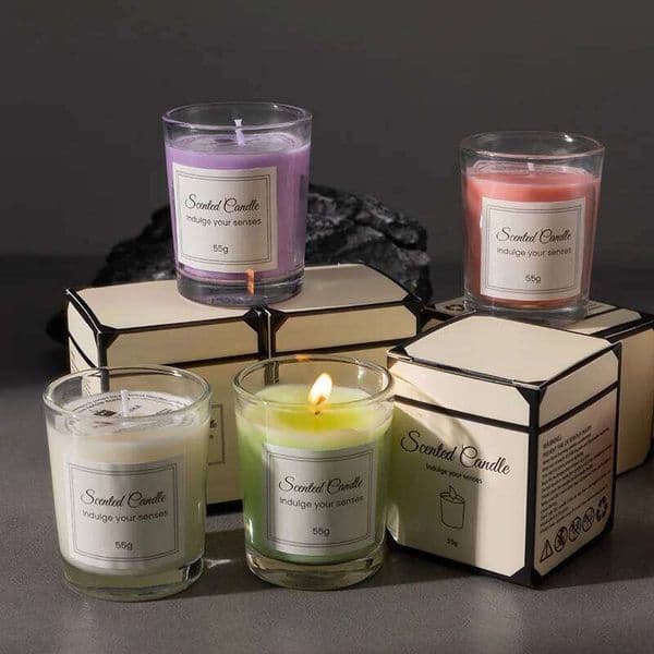 Premium Box Glass Handmade Soy Wax Smokeless Creative Aromatherapy Candle Companion Gift L260601 72b