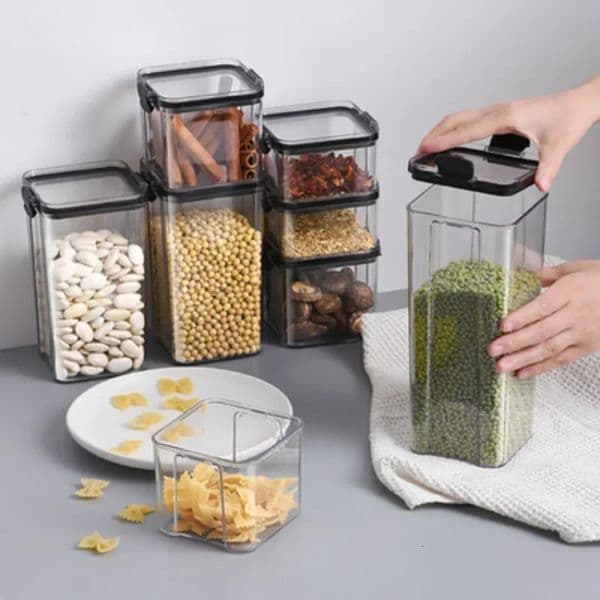 Kitchen Food Sealed Container Plastic Large Capacity Moisture-proof Storage Box Grain Storage Tank Dry Goods Box Sealed Jar 260305