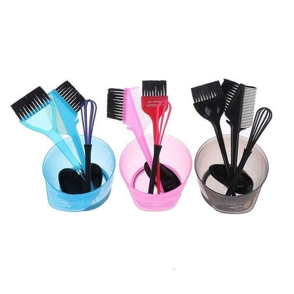 Professional Hair Dye Brush Bowl Set With Ear Caps Mixer Tool Kit Salon Hairdressing Coloring Styling Accessory 26W0306