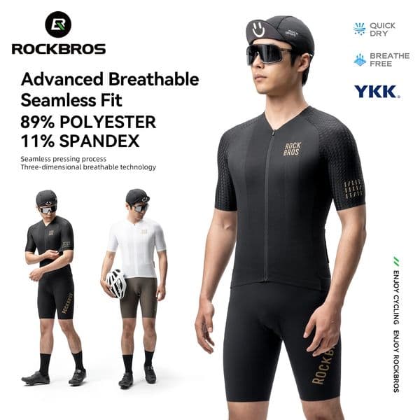 ROCKBROS Cycling Jersey Short Sleeve Windproof Shirt Bike Sports Shirt Breathable Reflective Summer Shirt with YKK Zipper 260304
