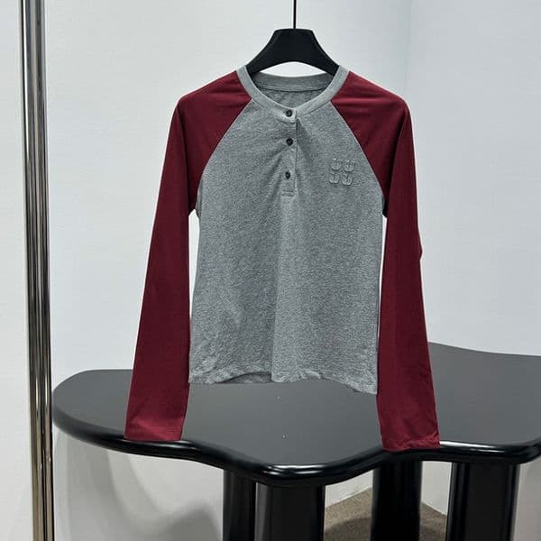 Women Retero Designer Long Sleeve Luxury Oversized Street Tee Spring Commute Casual Daily Top