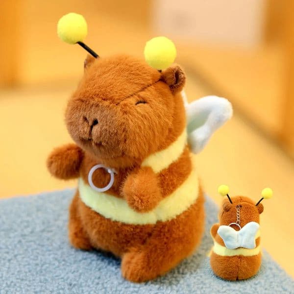 Cartoon Capybara Pendant Capybara Turtle Jitterbug Wings Bee Cute Water Dolphin Keychain Plush Bee Doll Bag Hanging Ornaments 260304