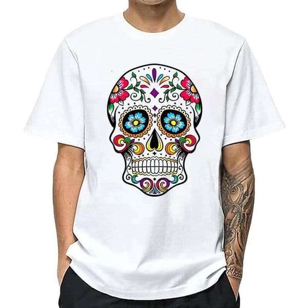 Men's T-shirt High Quality 100% Cotton Street Style Loose Cool Skull Printed Summer t shirt Casual Short Sleeve For Men L260306