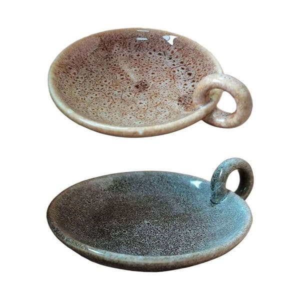 Ceramic Plate with Handle Candle Holder Candlestick Centerpiece for Christmas Party Festival Mantle Home Dining Room XJ260305