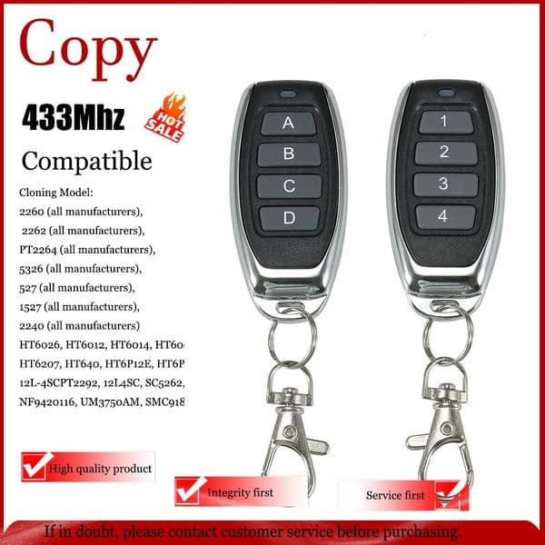 4-Channel Learning Code Remote Control Electric Push Rod Door Operating Suitable Code Remote Control for Home Security 260302